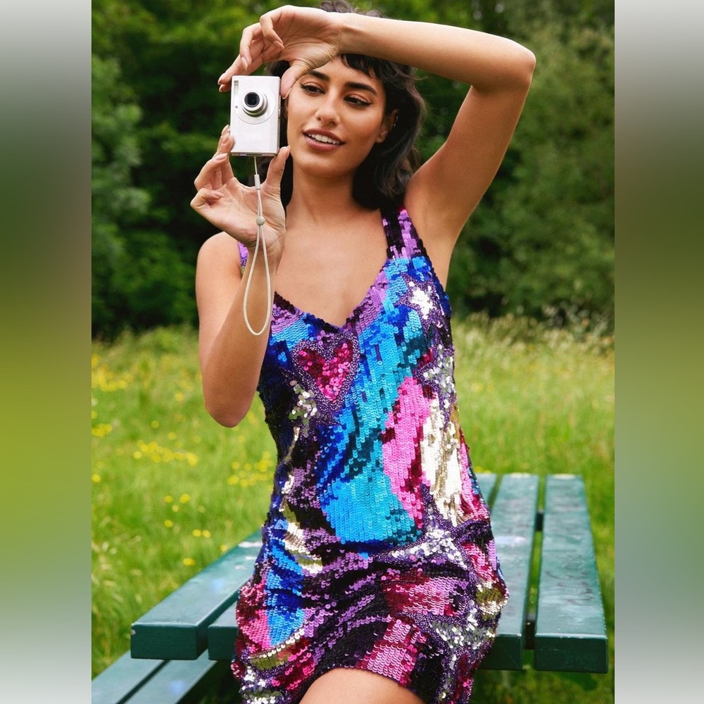 ⭐️ Nasty Gal Sequin Star And Heart Mini Dress ⭐️